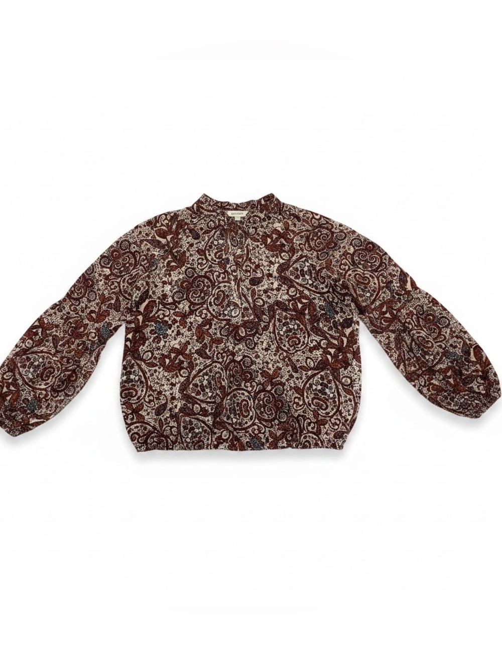 Autre Filles Boho Peasant Tunic Blouse Womens XL Brown V Neck Flowy